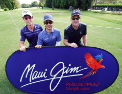 Jorge Campillo, Robert Karlsson e Renato Paratore, Brand Ambassador Maui Jim,  si sono sfidati al 76° Open d’Italia