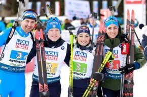 Mondiali biathlon, è argento in staffetta per l’Italia